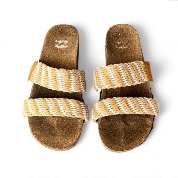 Billabong Women Sandals Sz 9 Beige Beach Boho Coastal Nautical Braided Rope - Picture 4 of 10